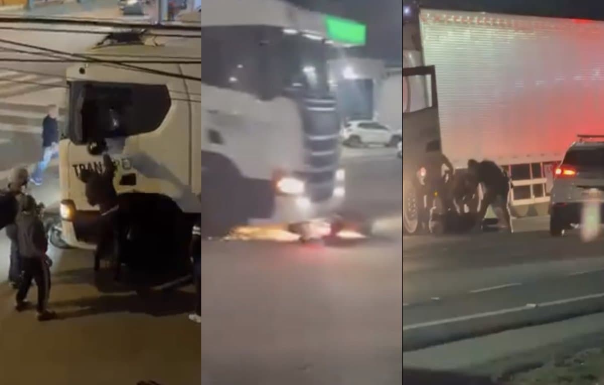 “Cercado por motoboys após batida”: vídeo mostra confusão que terminou com caminhoneiro preso em SC