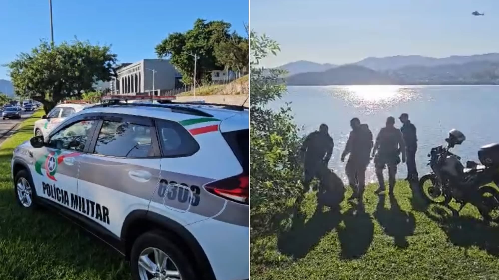 Suspeito de roubo foge pelo mar, mas acaba preso em Florianópolis; VÍDEO