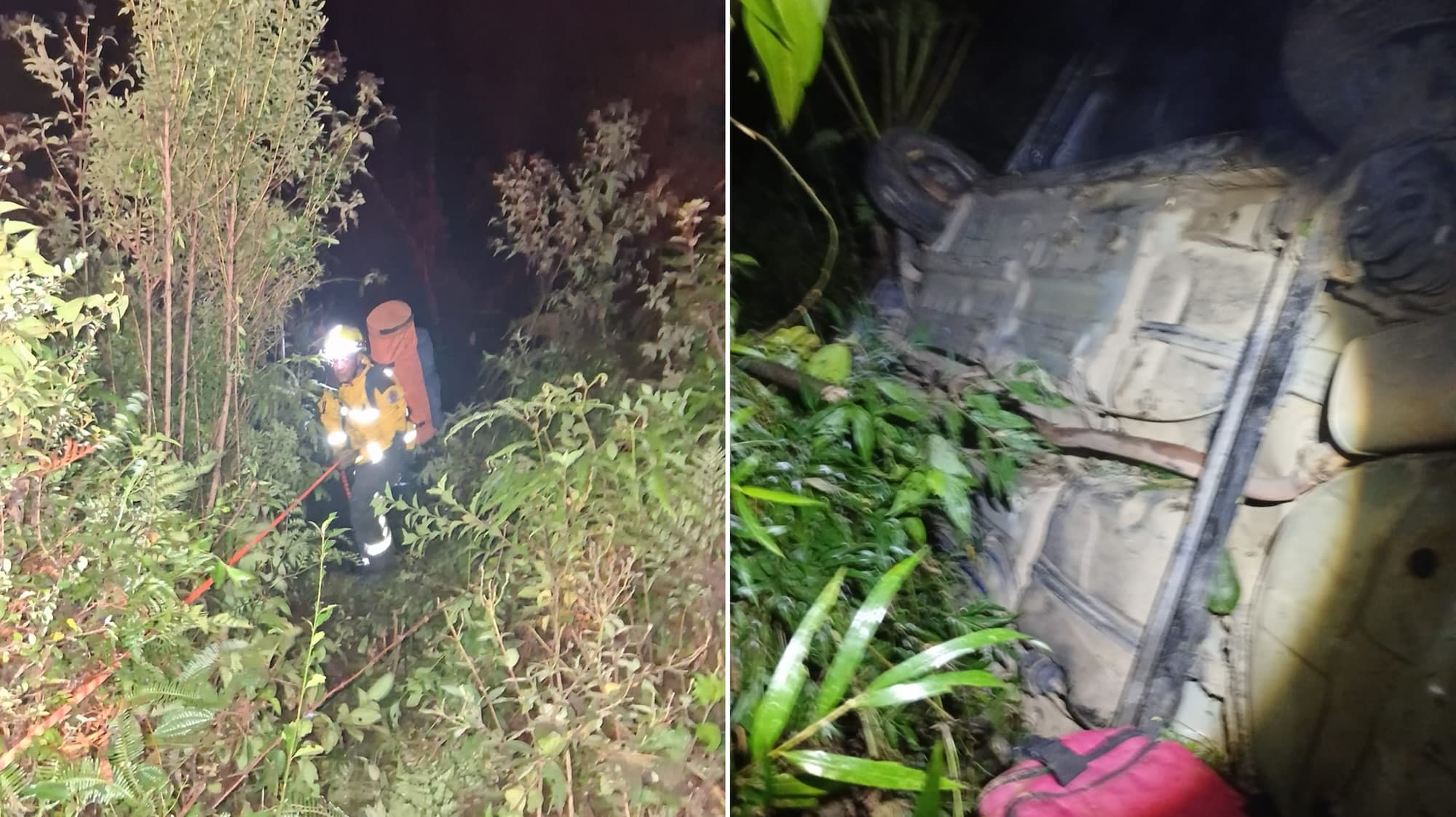 Carro cai em ribanceira na BR-282 e deixa mulher ferida em Rancho Queimado