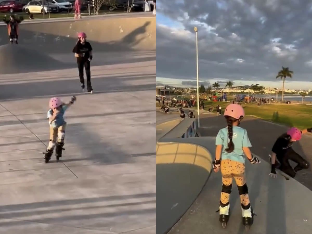 “Despencou”: mãe cobra manutenção após filha cair de 2,5 metros em pista de skate na Grande Florianópolis