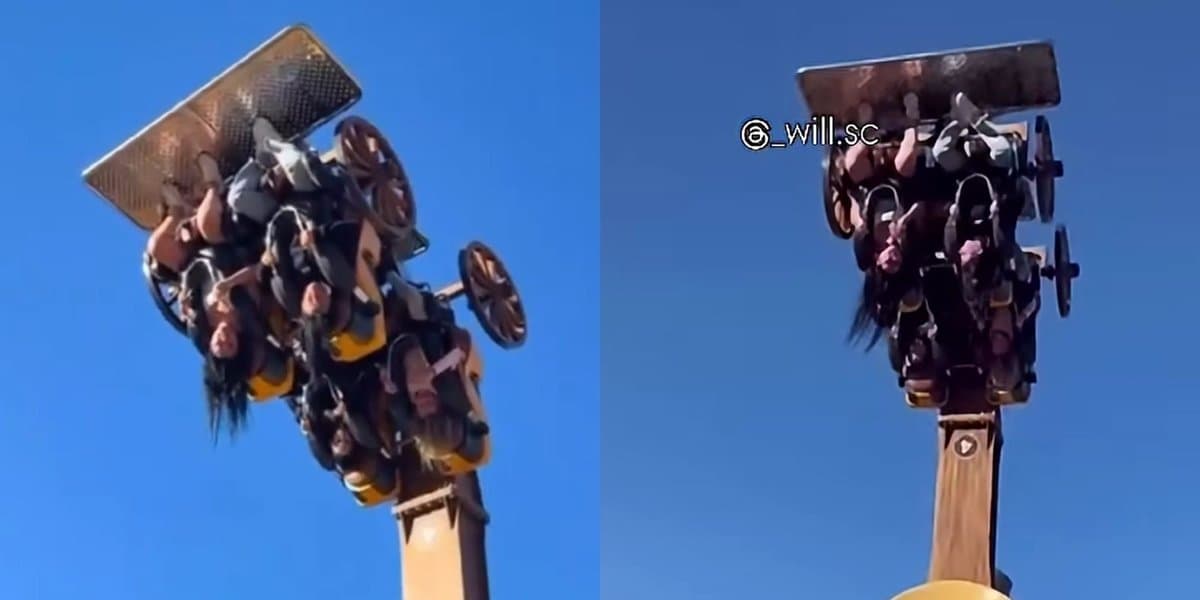“Verdadeiro reboliço”: queda de energia deixa turistas presos de cabeça para baixo no Beto Carrero World
