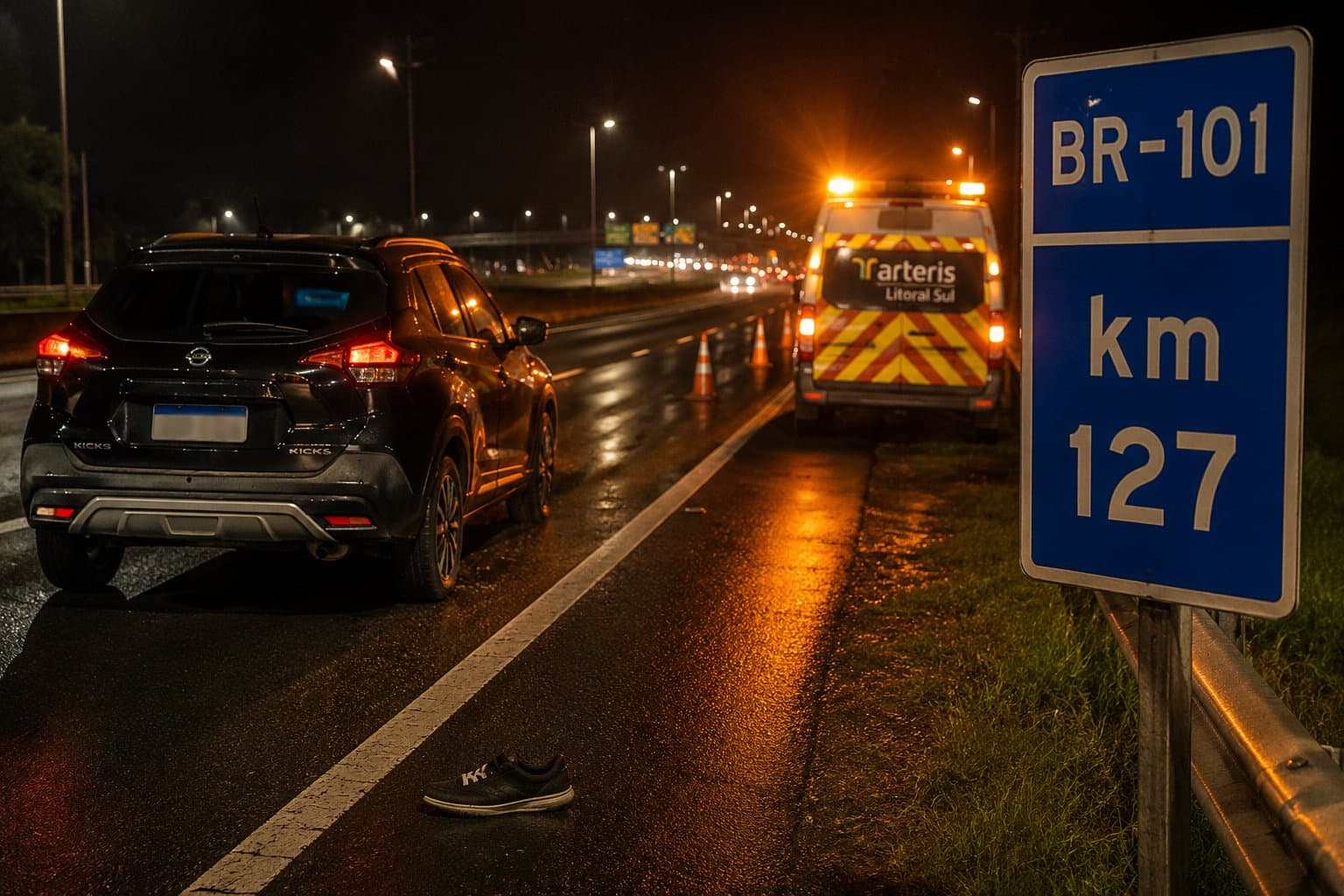 Pedestre de 51 anos morre após atropelamento na BR-101 em Itajaí