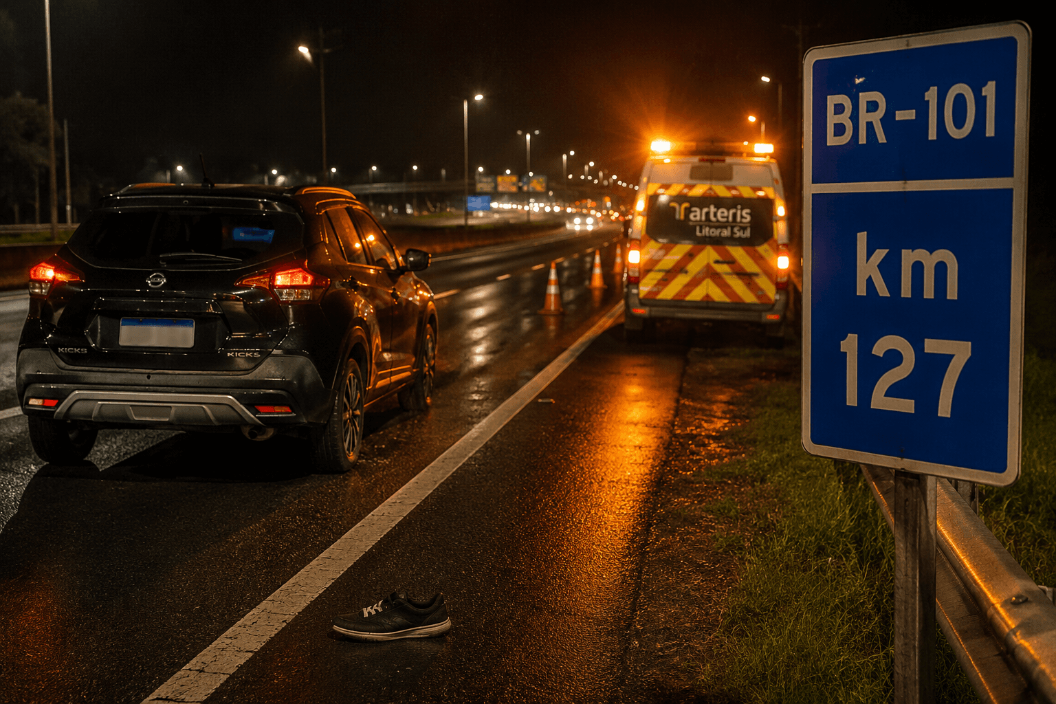 Pedestre de 51 anos morre após atropelamento na BR-101 em Itajaí