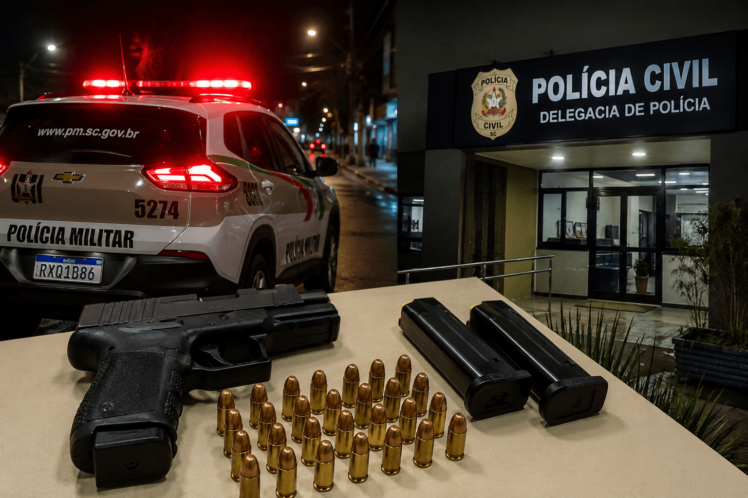 Homem é preso após disparar arma de fogo da janela de apartamento em Itajaí