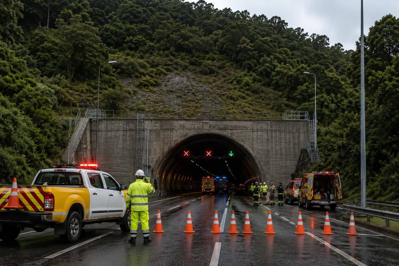 SC-401 Sul terá bloqueio na quinta para simulado de incêndio e vazamento em túnel de Florianópolis