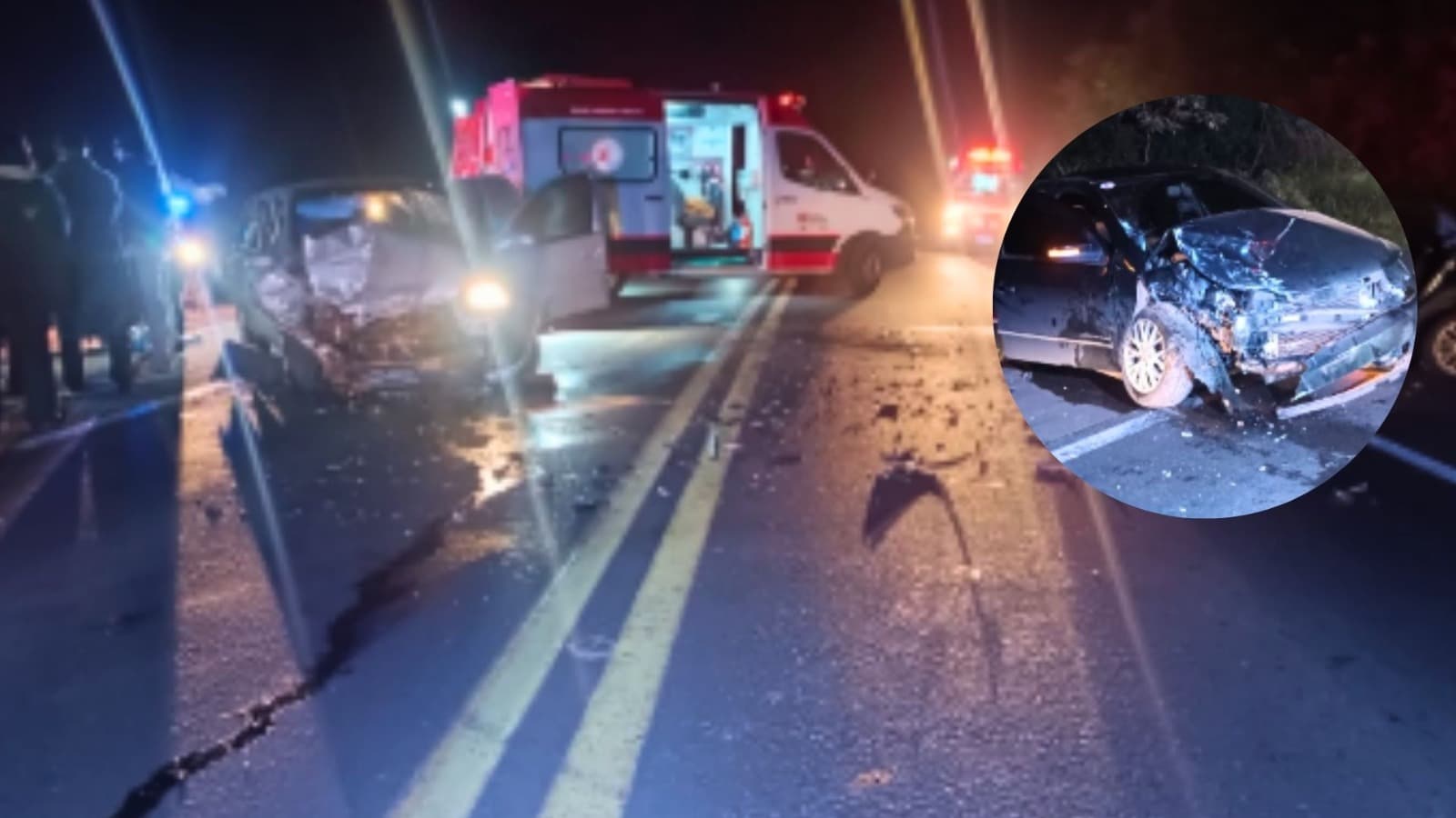 Criança de 6 anos fica ferida em colisão frontal entre dois carros na BR-282, em SC