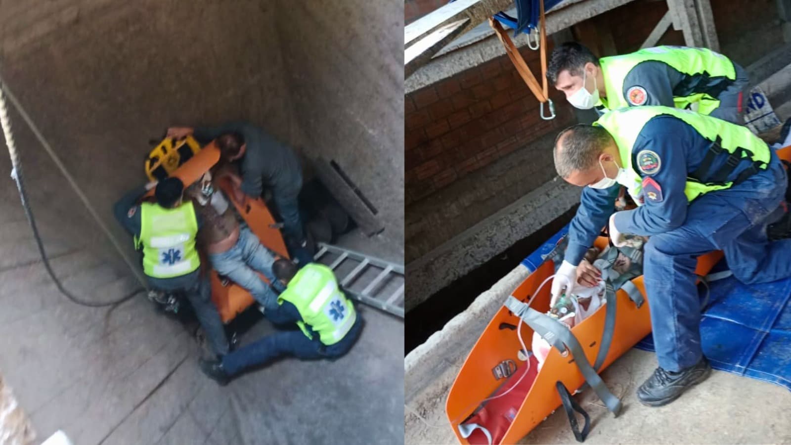 Trabalhador cai de seis metros dentro de indústria de farinha de mandioca e mobiliza resgate em SC
