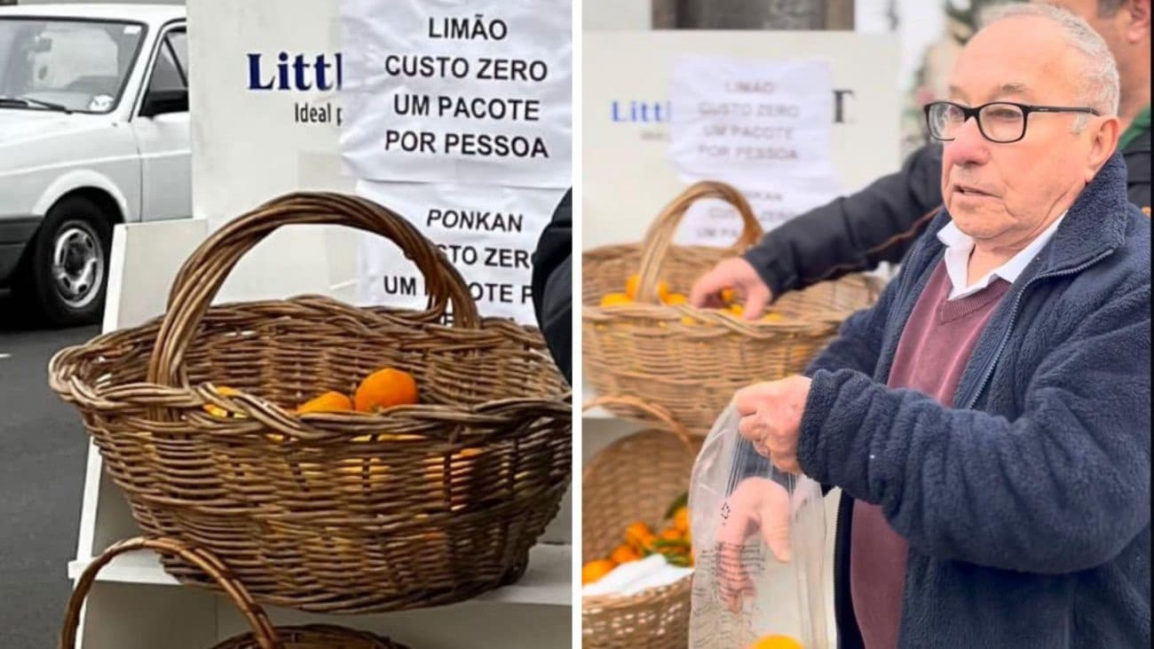 Aos 86 anos, agricultor distribui alimentos de graça e emociona moradores em SC