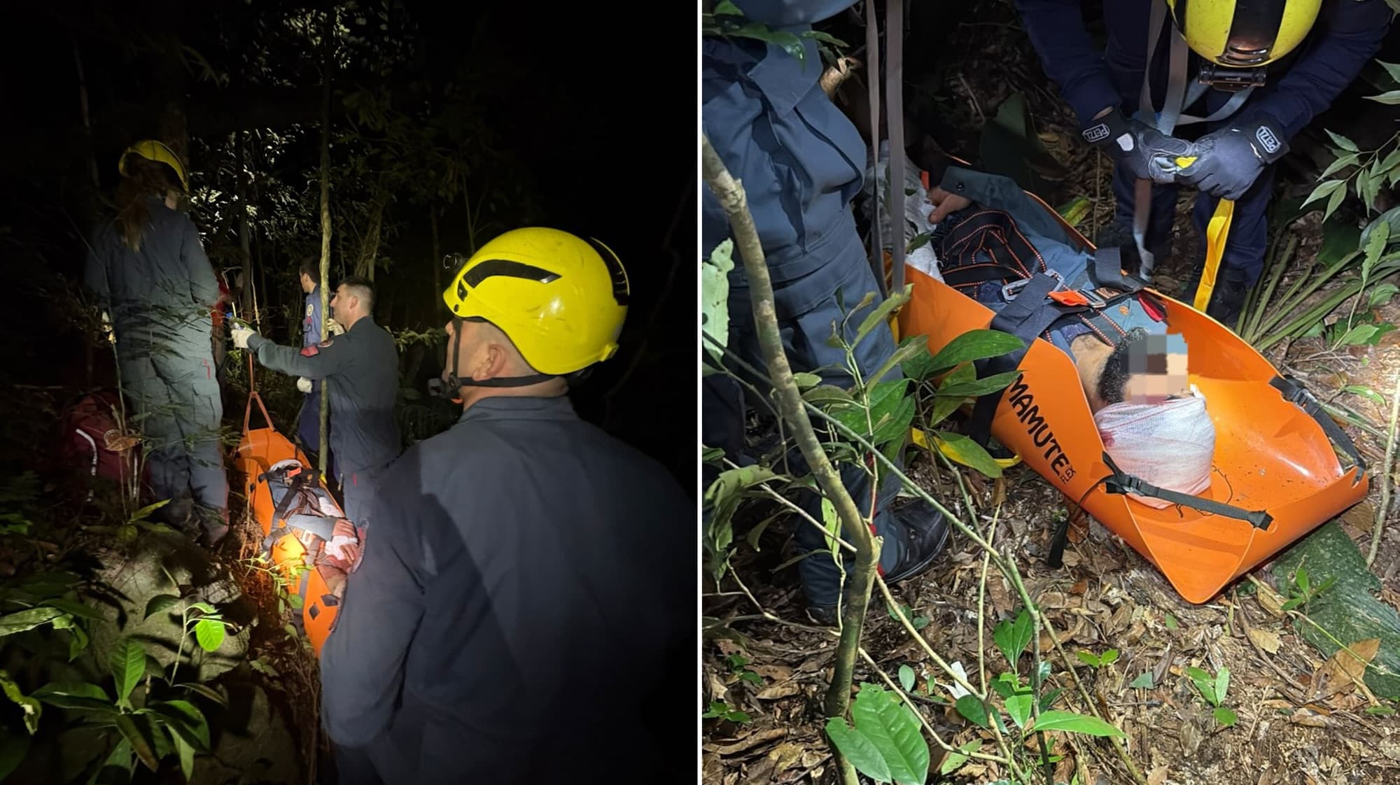 Trabalhador é resgatado após ficar ferido em área de mata e cachoeira em Camboriú