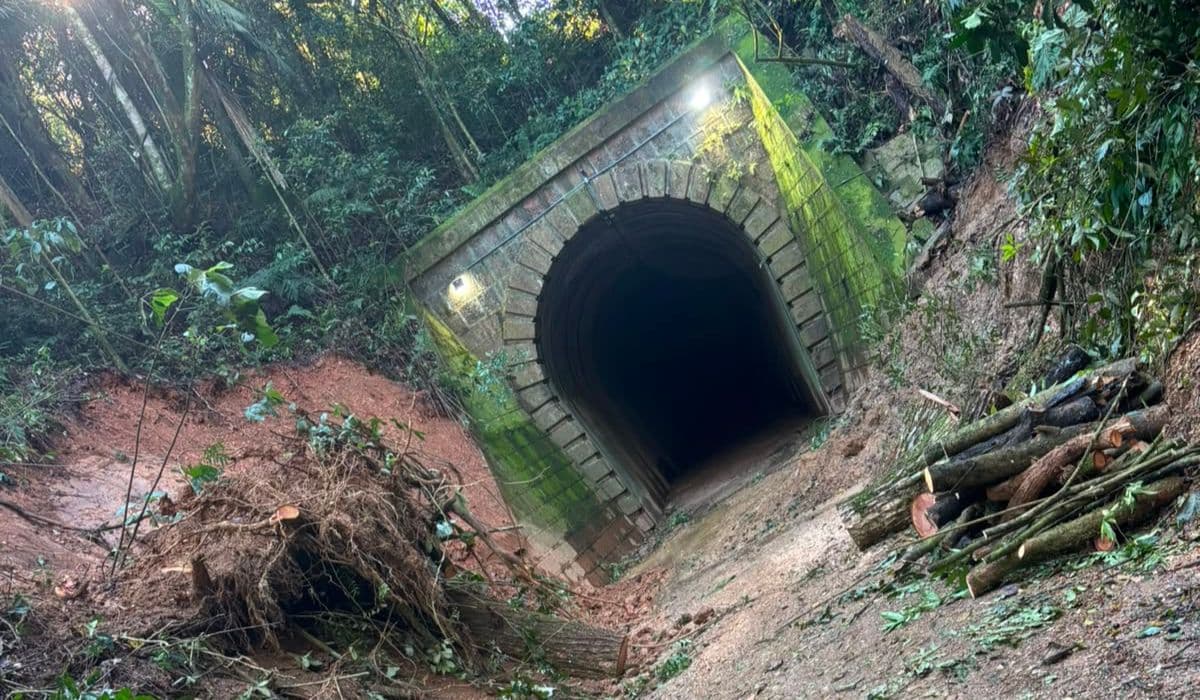 Reaberto há três meses, maior túnel ferroviário de Santa Catarina é fechado de novo