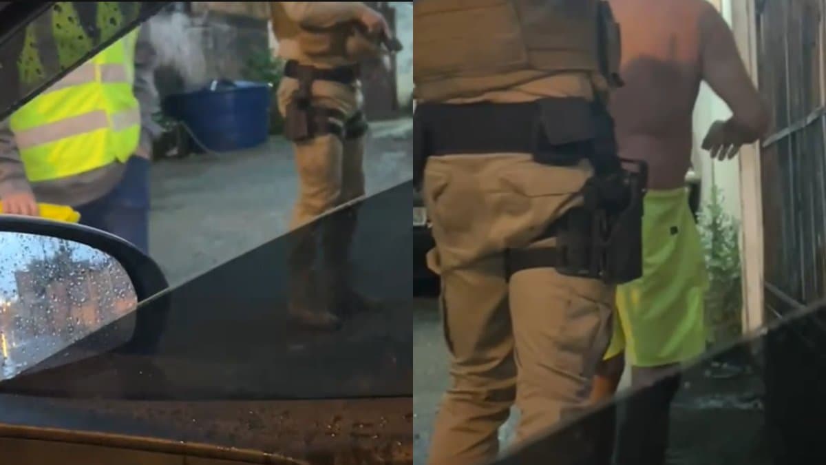 VÍDEO: Homem que devia R$ 142 mil de pensão é preso em Tijucas ao receber encomenda