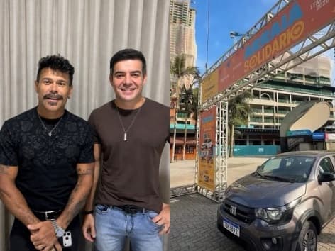 Arraiá Solidário leva Marcos & Belutti a Itapema e sorteia um Fiat Mobi e duas motos neste fim de semana