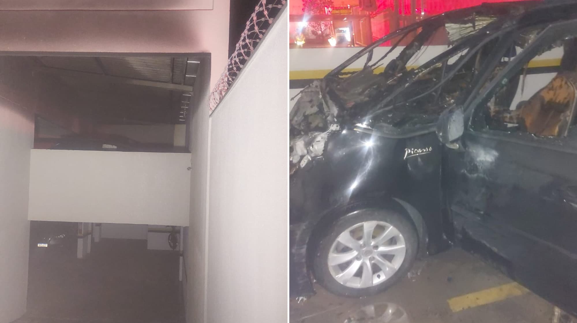 Incêndio em carro dentro de garagem de condomínio assusta moradores em Blumenau