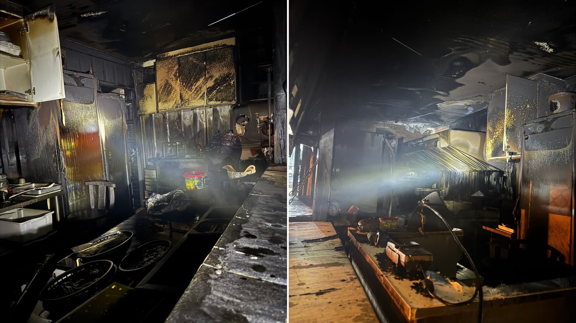 Incêndio atinge containers usados como lanchonetes em Porto Belo