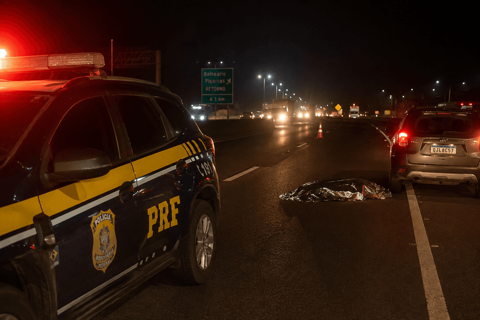Atropelamento termina em morte na BR-101; um dos veículos envolvidos não foi encontrado