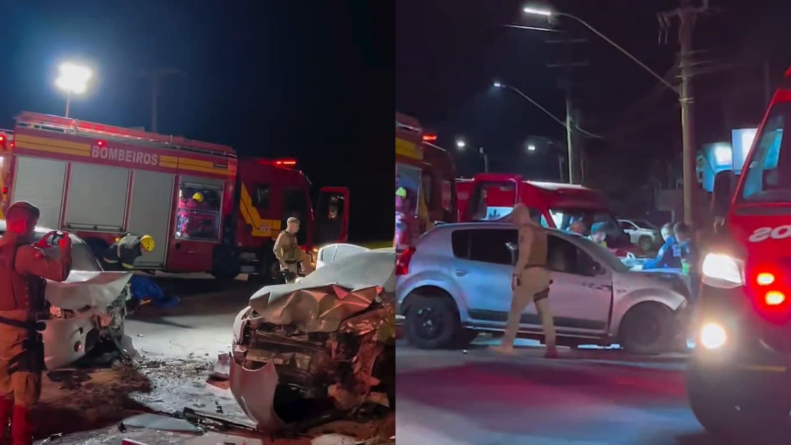 Idoso morre e adolescente de 13 anos tem lesão gravíssima no crânio em batida de três carros em Criciúma