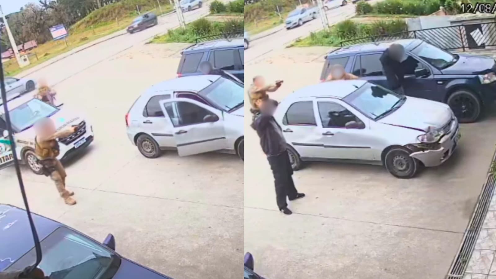 Salto em movimento e 26 passagens: a tentativa desesperada de um foragido para escapar da PM em SC