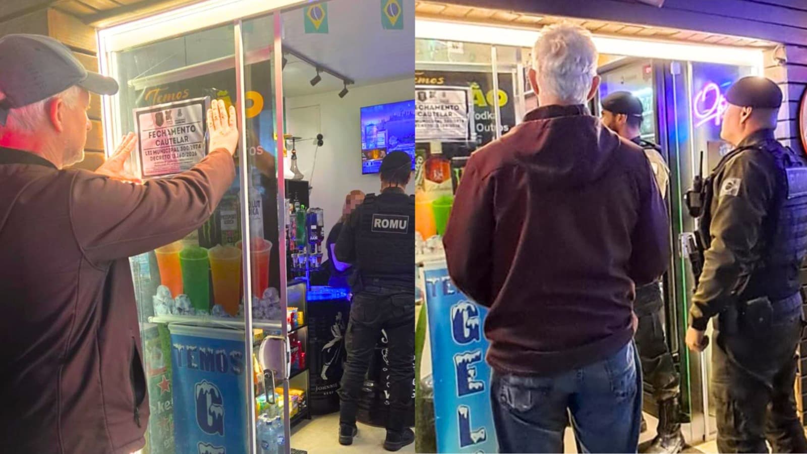 Após apelo de moradores, polícia e fiscalização interditam conveniência em Balneário Camboriú