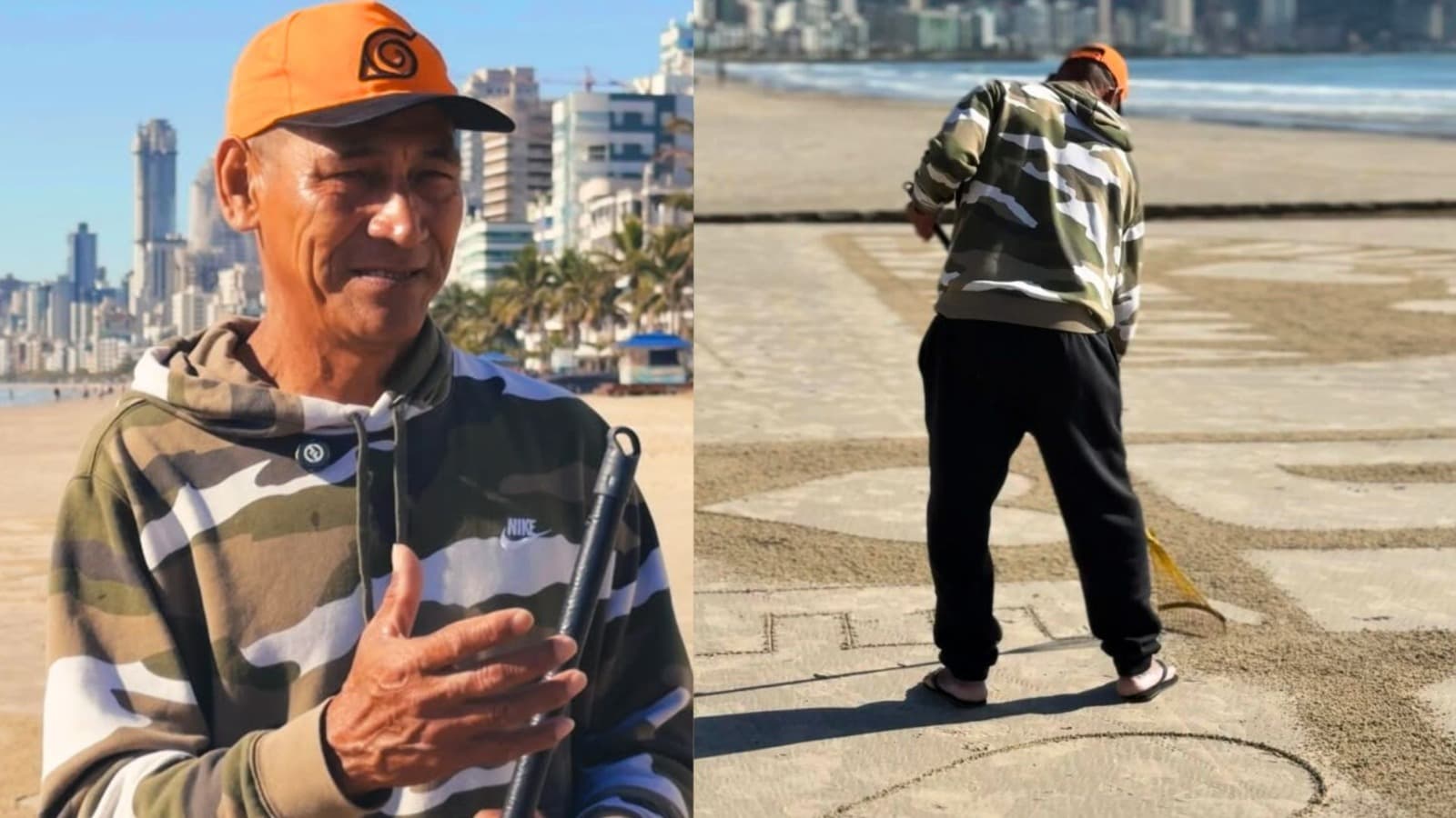 O “anjo invisível”: conheça o homem por trás das frases de fé e esperança na praia de Itapema