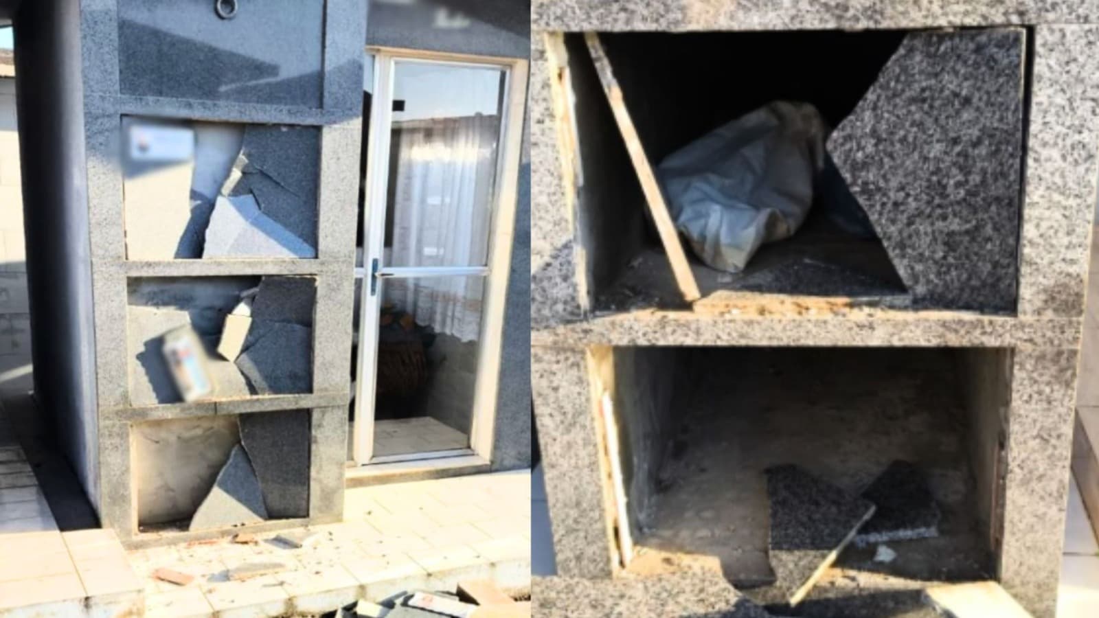 Ataque à memória: cemitério no Oeste de SC é alvo de vandalismo e tem 6 jazigos destruídos