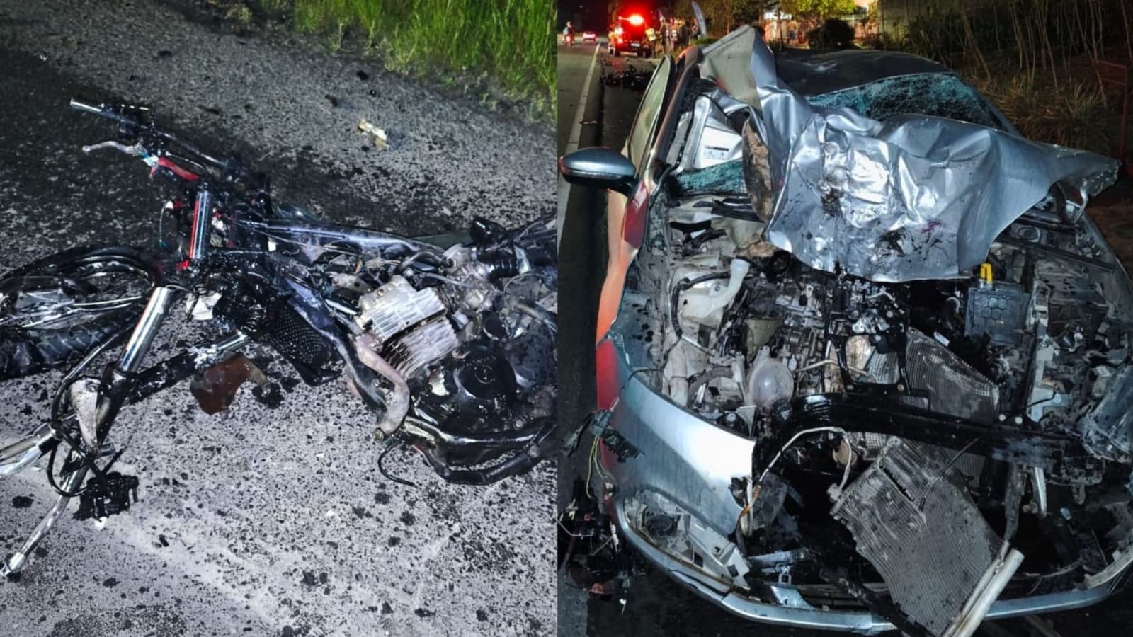 Após ultrapassagem, carro bate de frente com moto e mata jovem de 29 anos na SC-350, no Alto Vale
