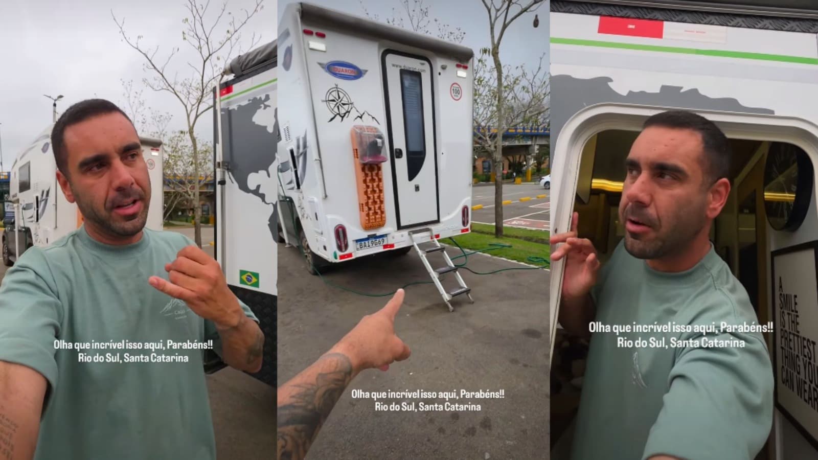 “Polícia na janela”: cariocas em motorhome se surpreendem com estrutura e segurança de cidade de SC
