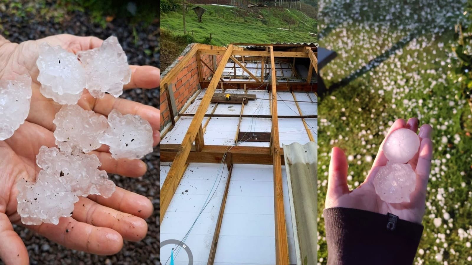 Granizo arrebenta o teto de mais de 1.100 residências em SC e 5 cidades decretam emergência