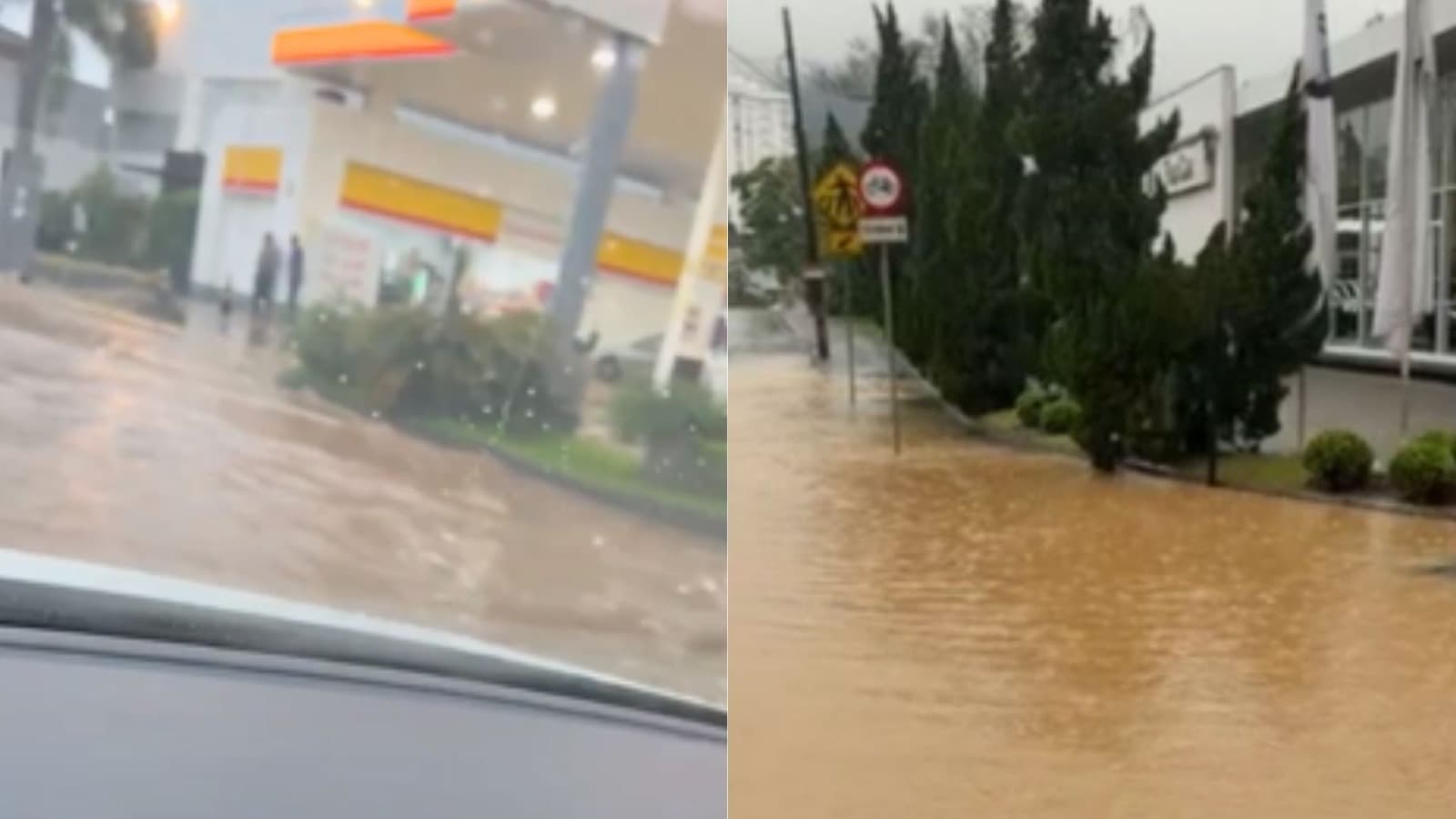 Tempestade atinge Blumenau e volume de chuva de quase um mês cai em poucas horas