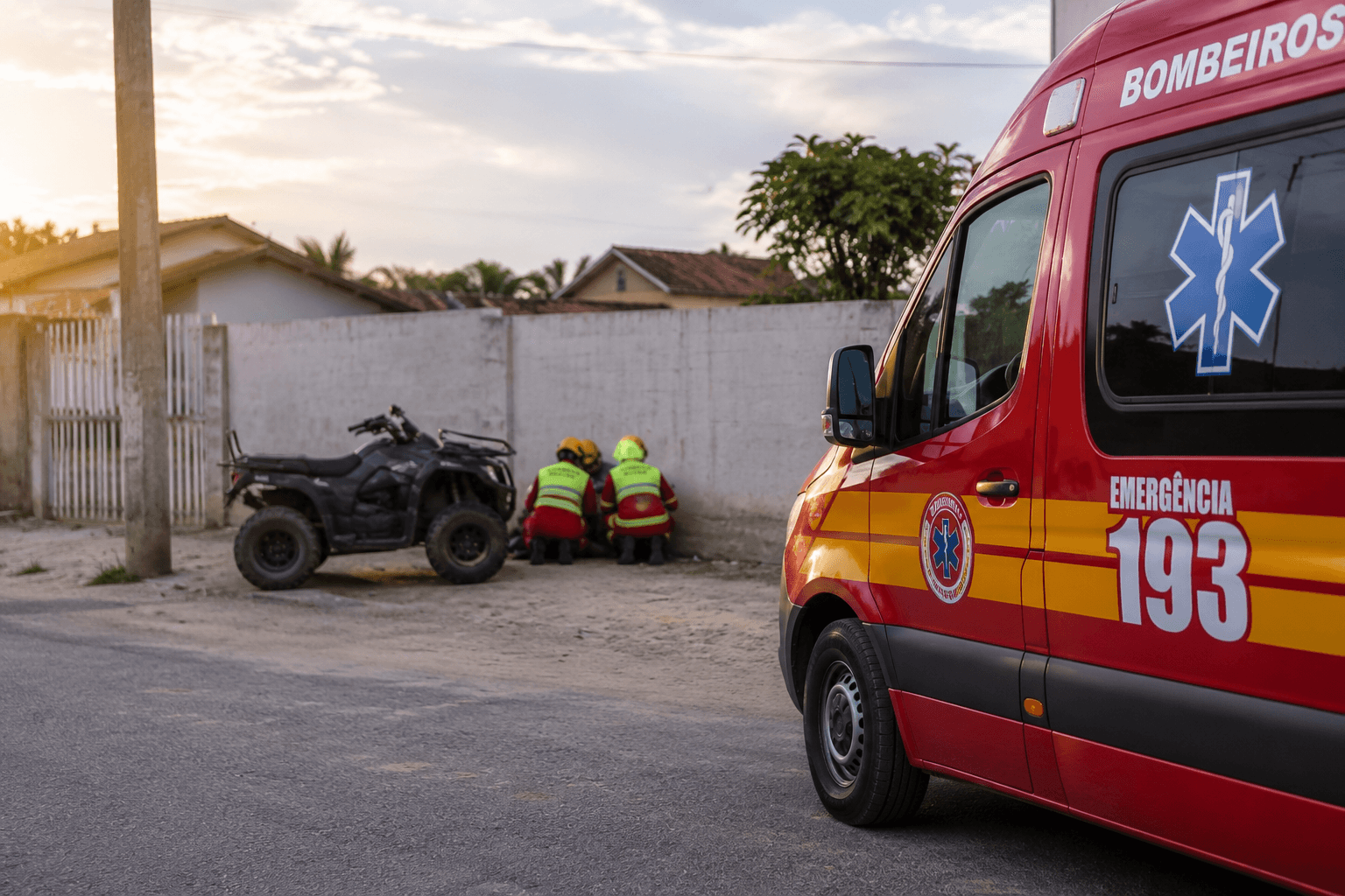 Homem é encontrado sem sinais vitais após quadriciclo bater contra muro