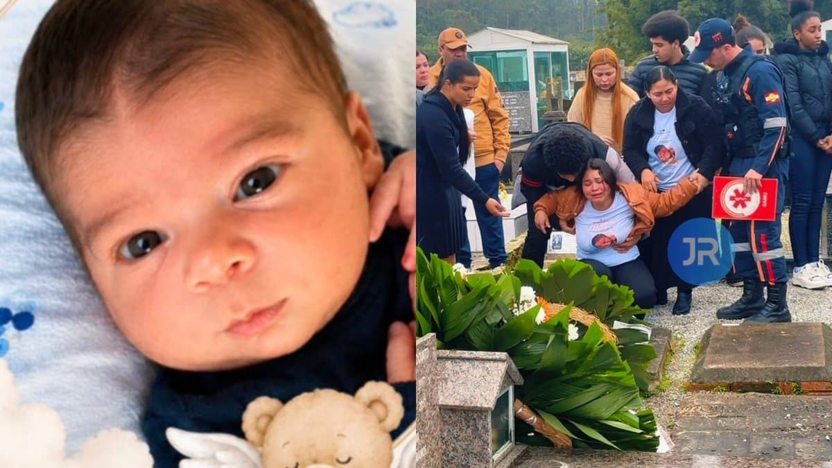 “Receba meu anjinho”: sob forte comoção, bebê que morreu em hospital de Camboriú é enterrado