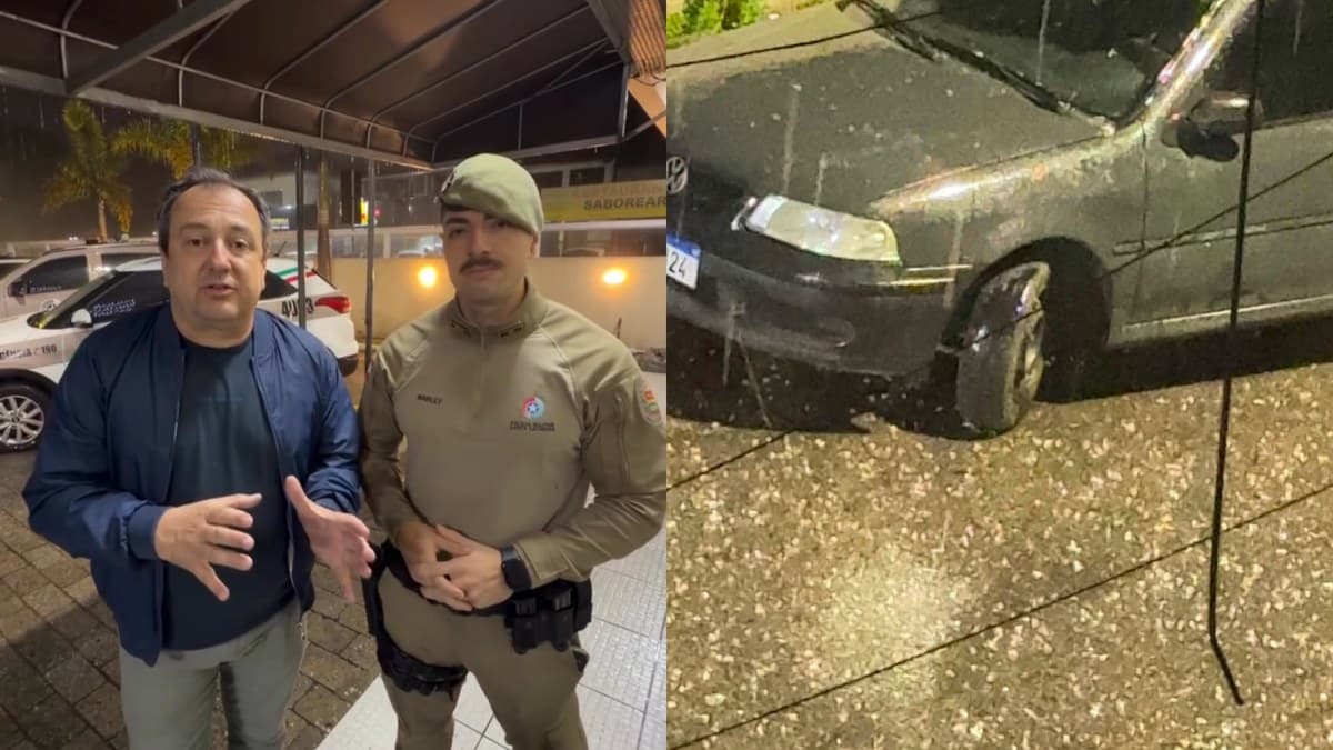 Biguaçu tem 2ª noite seguida de granizo e PMSC distribui lonas nos bairros durante a noite