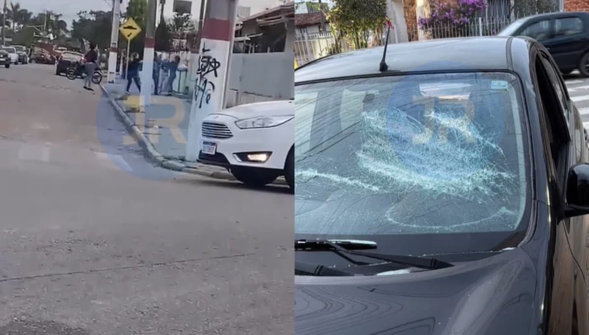 Discussão por acidente de trânsito termina com mulher no hospital e carro destruído a pauladas em Tijucas