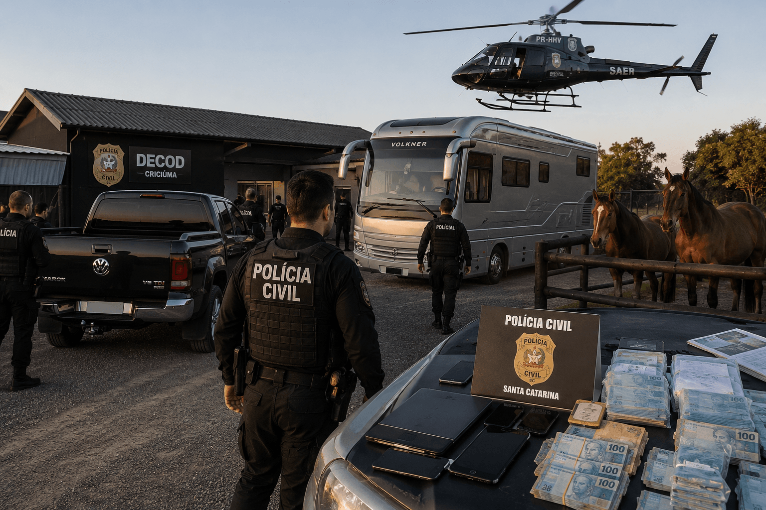 Polícia Civil prende quatro em operação contra tráfico, lavagem de dinheiro e agiotagem em SC