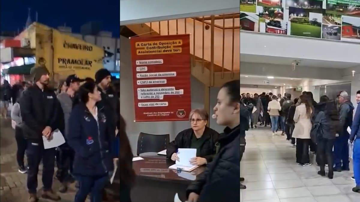 Fila para recusar desconto sindical em Chapecó expõe regra criada para dificultar a vida do trabalhador