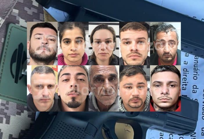 Mosaico com as fotos dos dez presos na operação da DECOD na Grande Florianópolis