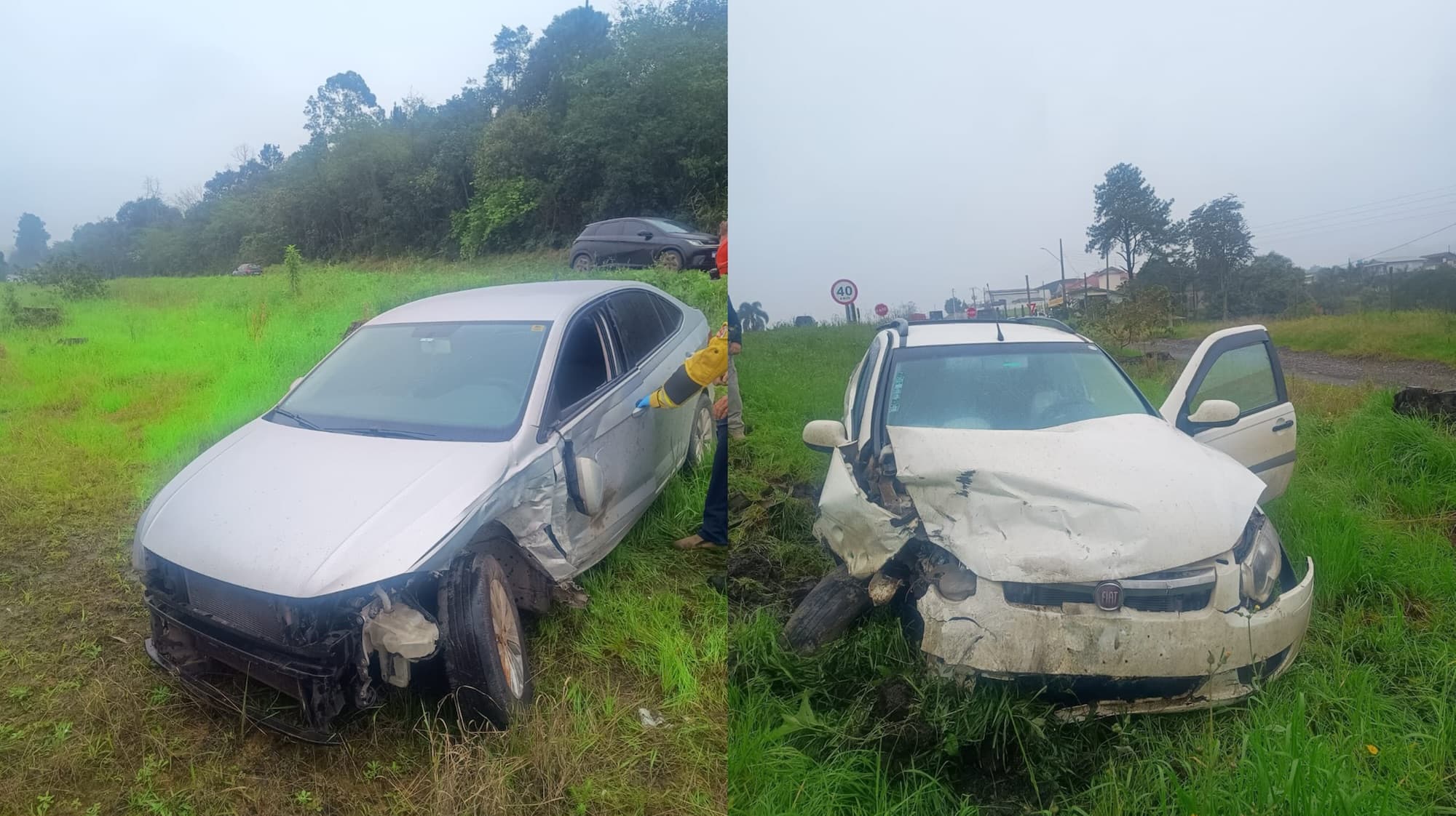 Homem de 70 anos e jovem de 23 ficam feridos em acidente na BR-470