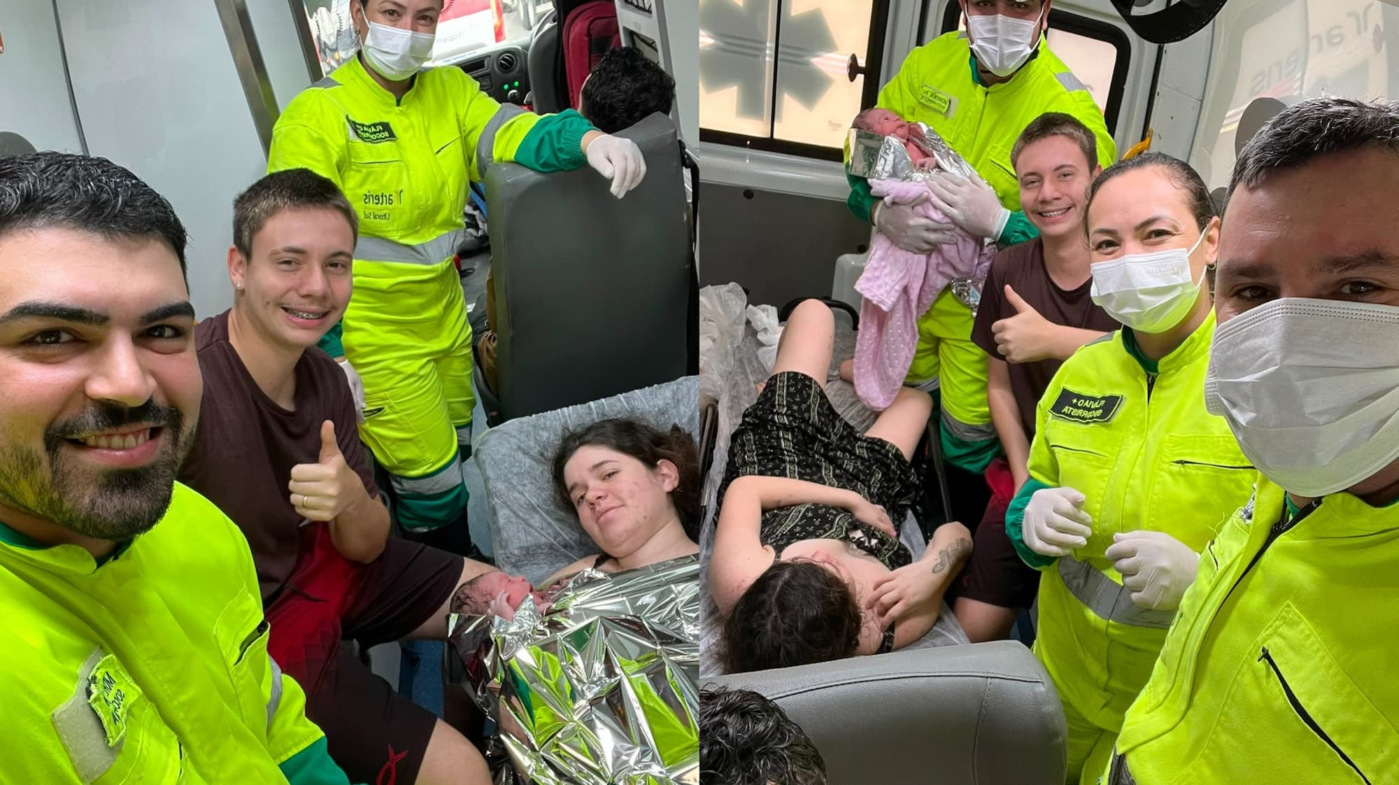 Bebê nasce dentro de ambulância após pais pedirem ajuda na BR-101, em Itapema