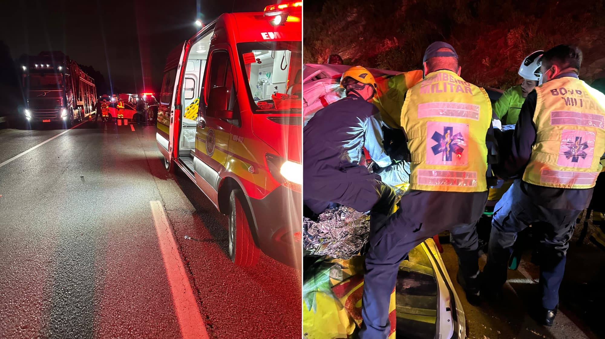 “Verdadeiro milagre”: homem é resgatado consciente e com múltiplas fraturas após ficar preso às ferragens na BR-101
