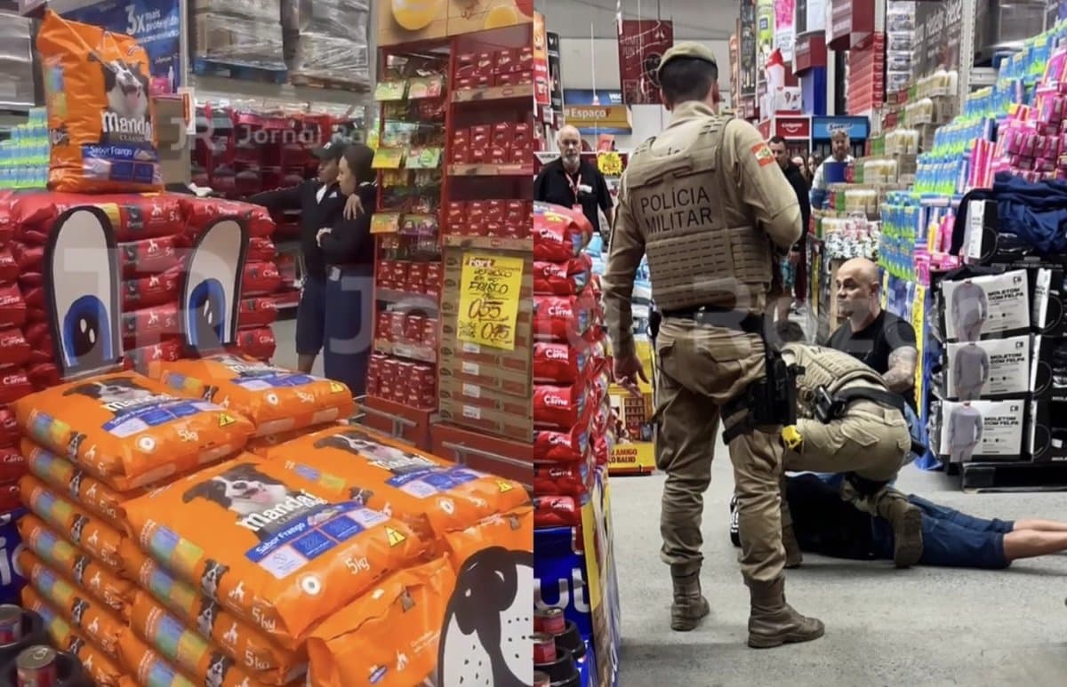 Terror em mercado de Palhoça: mulher é feita refém com faca no pescoço por usuário de drogas