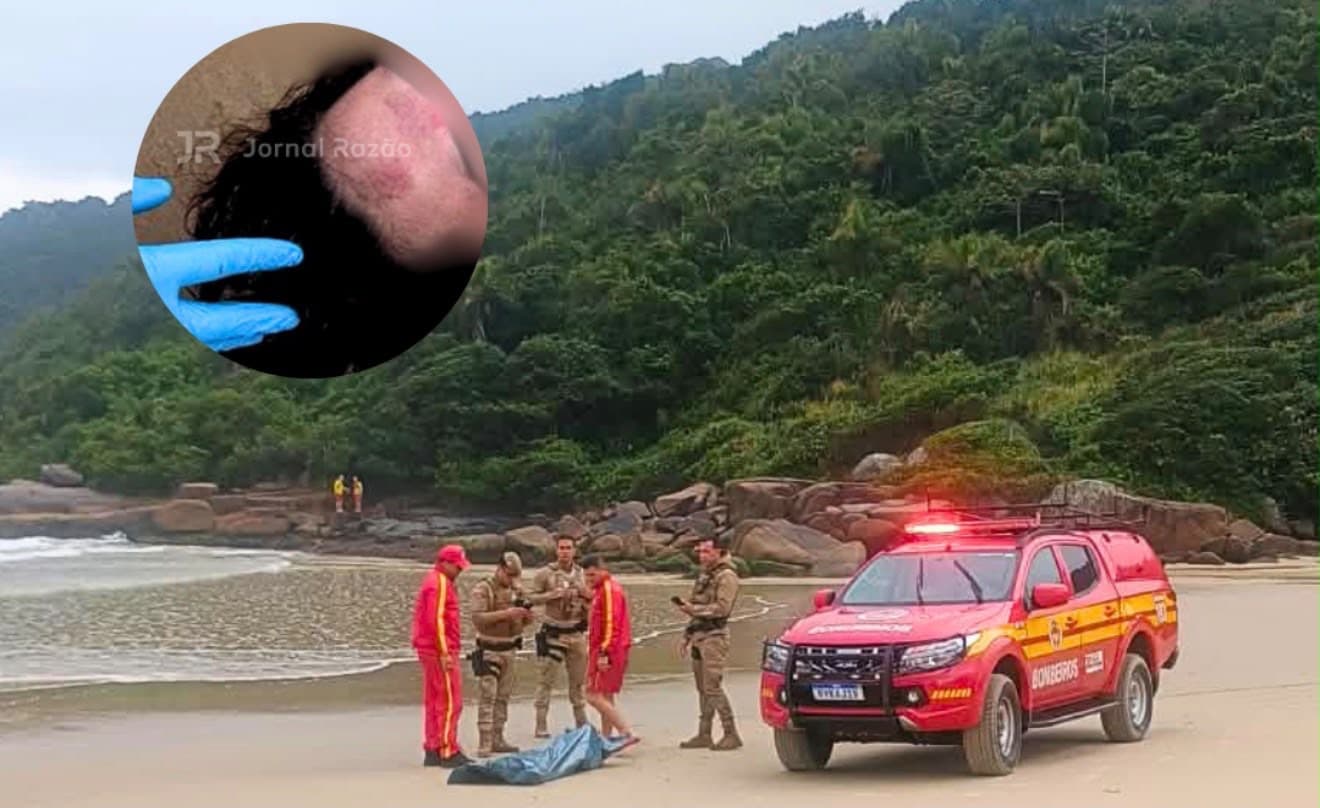 Roupas dobradas na areia e lesão na cabeça: morte de mulher na Praia Brava tem novo capítulo