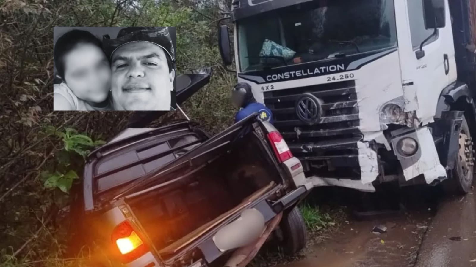 Vídeo mostra carro cortando a frente da Strada antes da batida que matou pai e filha em Videira