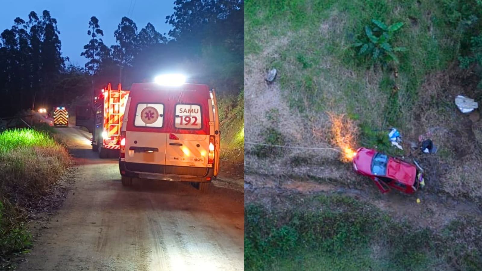 Carro despenca em ribanceira de 30 metros e “por pouco” não provoca ataque de abelhas no interior de SC