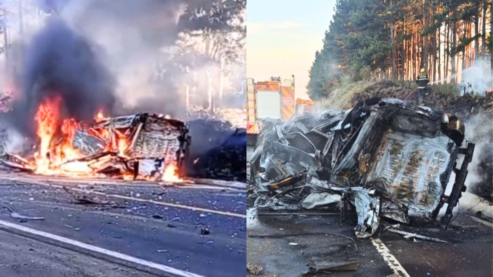 Após grave acidente, motorista é resgatado “segundos antes” de carro explodir na Serra catarinense