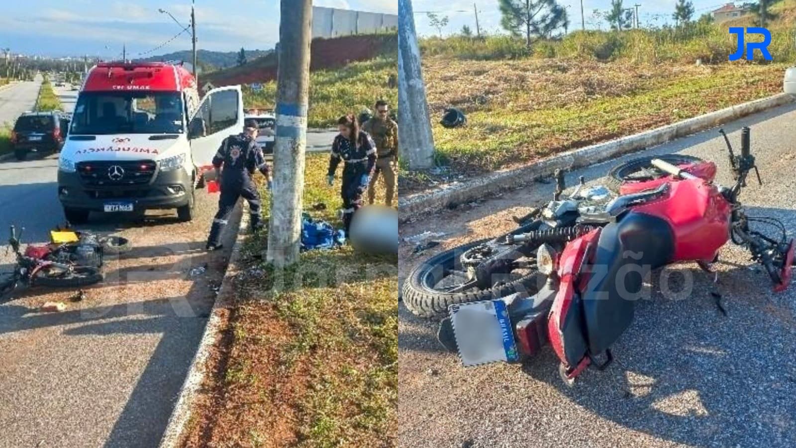 Após 50 minutos lutando para sobreviver, motociclista morre ao bater em poste em São José