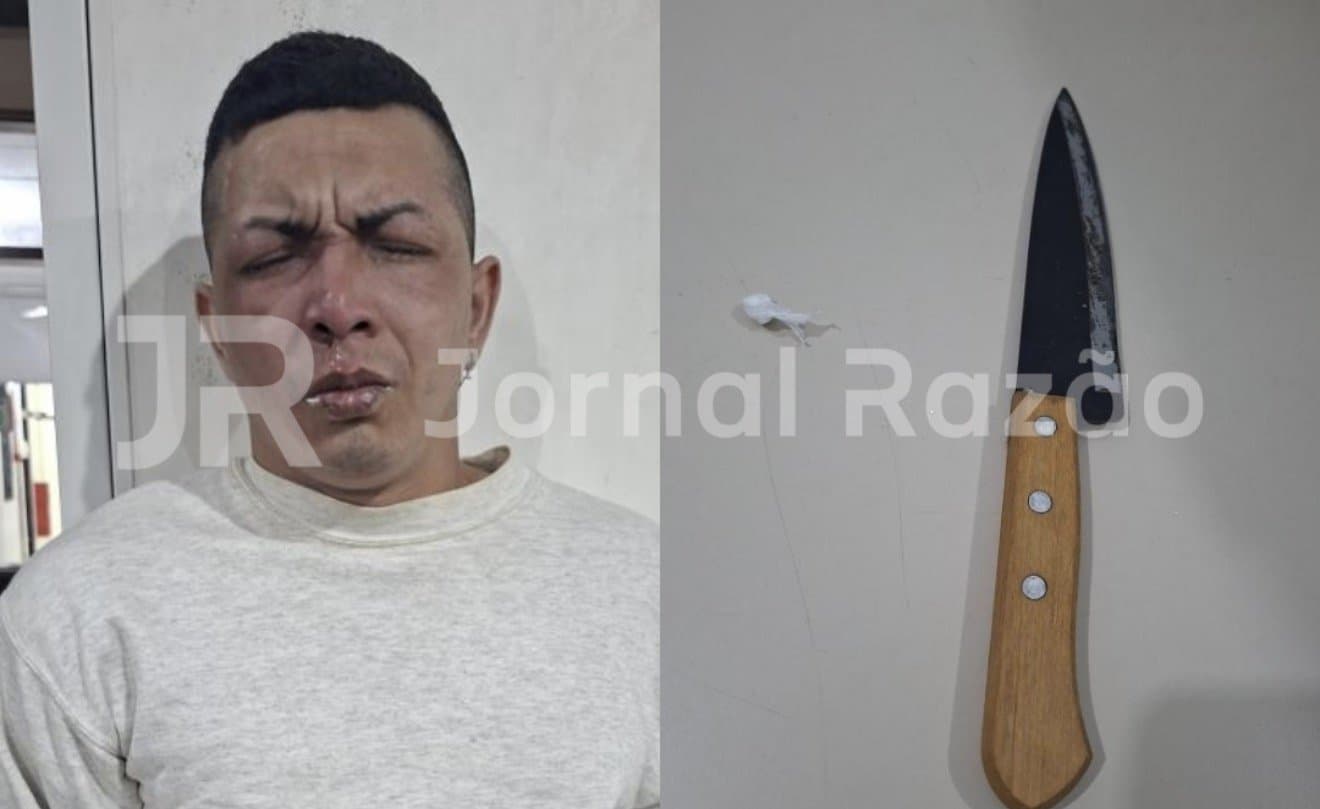 Amiga se coloca na frente da faca e impede feminicídio em Indaial; homem é preso e chama PM de “preto sujo”