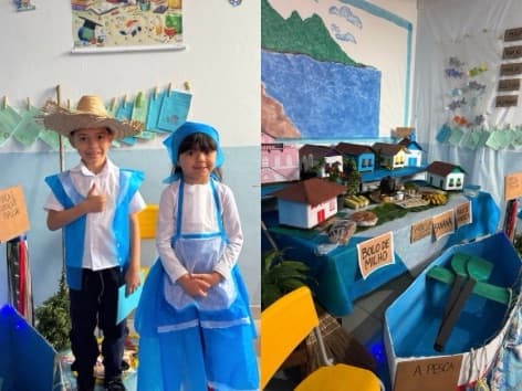 Do engenho ao pau de fita:alunos de Tijucas recriam a chegada dos açorianos em mostra pedagógica