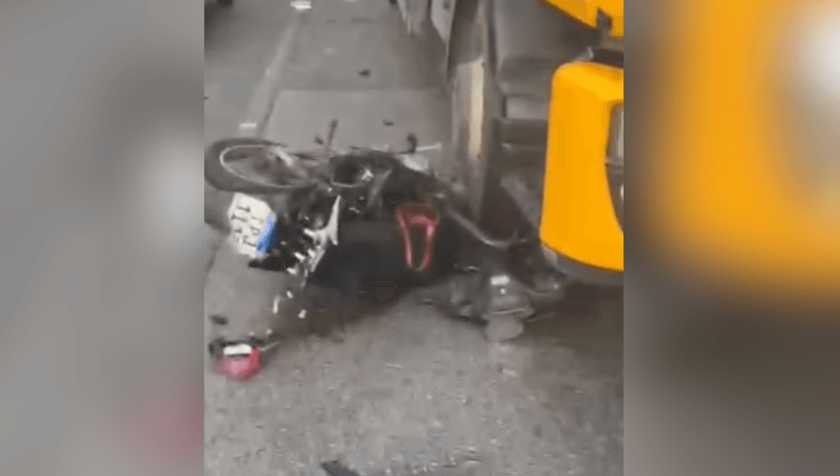 Acidente entre caminhão e moto é registrado na BR-470, em Navegantes