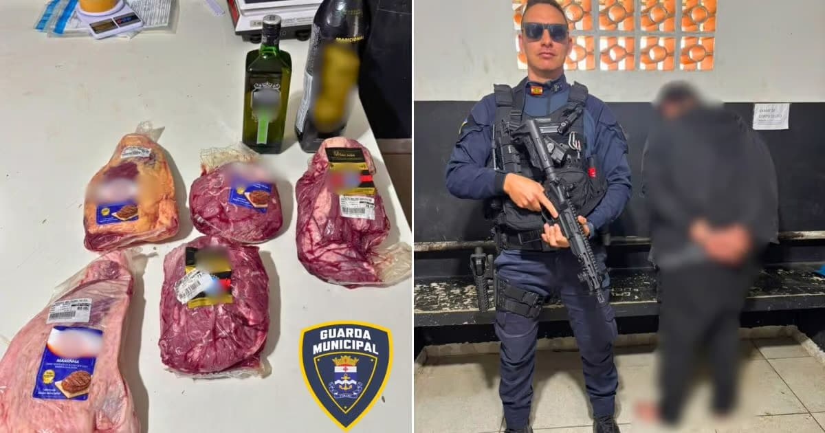 Levou quase 10 kg de carne, whisky e energético e acabou contido por populares em Itajaí