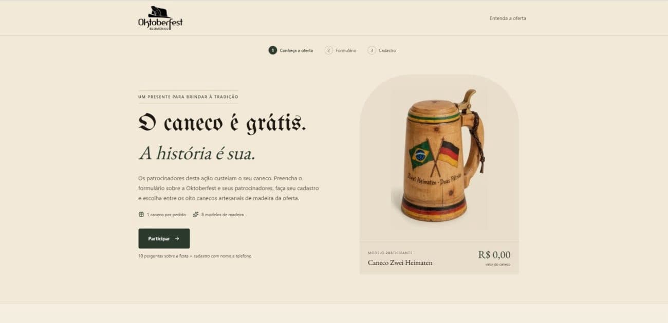 Site falso usa marca da Oktoberfest Blumenau para oferecer produtos “grátis”