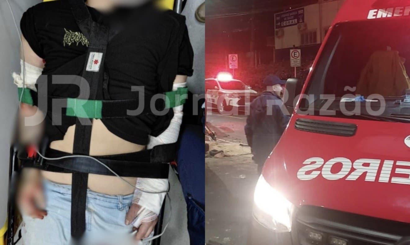 Jovem de 18 anos escapa da morte ao ser baleado no rosto, nos braços e na mão em Lages